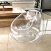 1pc Transparent Inflatable Sofa, Camping Furniture, Inflatable Bean Bag, For Home, Office, Outdoors, Travel, Camping, Picnics, Pool