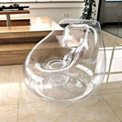 1pc Transparent Inflatable Sofa, Camping Furniture, Inflatable Bean Bag, For Home, Office, Outdoors, Travel, Camping, Picnics, Pool
