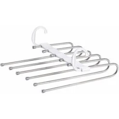Multifunctional Pants Rack Space-saving Pants Hanger Multifunctional Clothes Hanger Magic Storage Multifunctional Foldable Non-Slip Jeans Rack, White