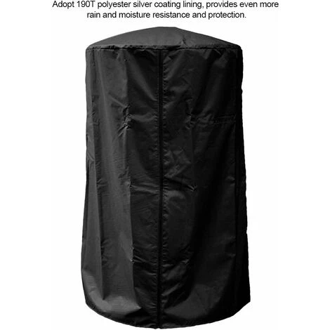 Patio Heater Cover Courtyard Fireplace Waterproof UV Resistant Anti-dust Outdoor Garden Cover For Patio Heater (Black) - Image 2