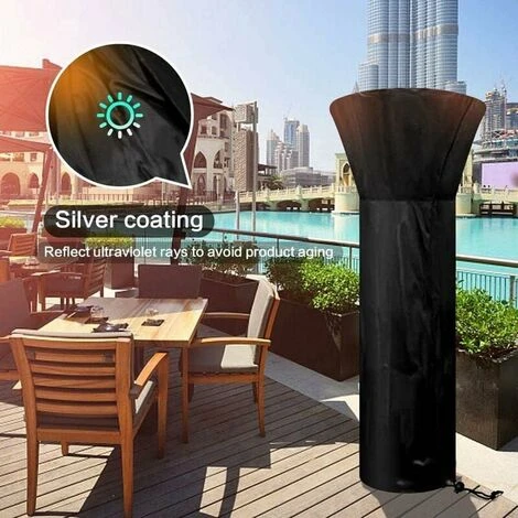 Patio Heater Cover, Outdoor Garden Heater Cover, Waterproof, Windproof, UV Resistant, 210D Patio Heater Protective Cover With Zipper - Image 5