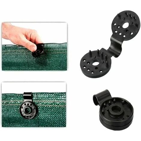 20 Pieces Plastic Shade Cloth Clip Reusable Sunshade Net Snap Clip Cloth Clips For Sun Shade Net Plant Net Garden Netting Shade Sail Accessories(black) - Image 2