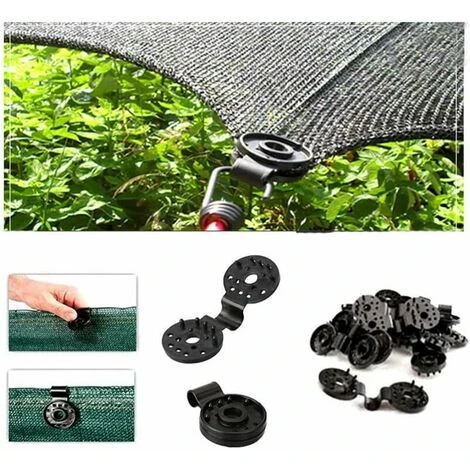 20 Pieces Plastic Shade Cloth Clip Reusable Sunshade Net Snap Clip Cloth Clips For Sun Shade Net Plant Net Garden Netting Shade Sail Accessories(black) - Image 3