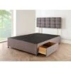 Single Divan Bed Base Black Crushed Velvet Fabric (3FT Single) 2 Storage Drawers