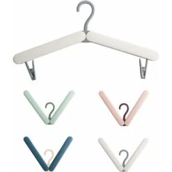 Foldable Clothes Hanger Portable Travel Foldable Clothes Hanger With Clips For Clothes And Outerwear, 4 Pieces