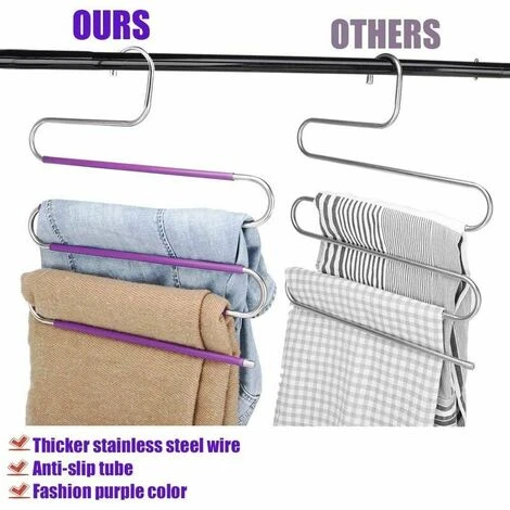 Set Of 1 S-type Space-saving Trouser Rack Anti-slip Scarf Rack Ironing Pants Rack Napkins - Image 4