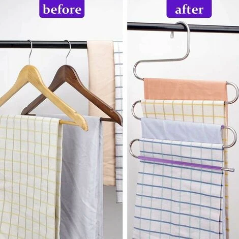 Set Of 1 S-type Space-saving Trouser Rack Anti-slip Scarf Rack Ironing Pants Rack Napkins - Image 5