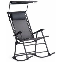 Rocking Lounge Chair With Shade Canopy Folding Rocker Chair