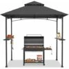 245 X 150 Cm Outdoor Grill Gazebo Patio BBQ Canopy Tent Shelter Steel Structure