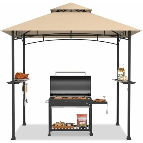 245 X 150 Cm Outdoor Grill Gazebo Patio BBQ Canopy Tent Shelter Steel Structure