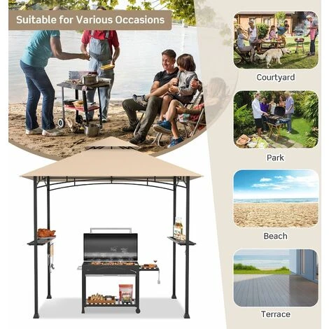 245 X 150 Cm Outdoor Grill Gazebo Patio BBQ Canopy Tent Shelter Steel Structure - Image 5