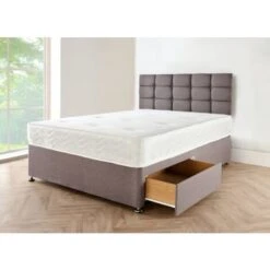 3FT Charcoal Chenille Divan Bed With No Mattress, No Hb And 0 Drawers