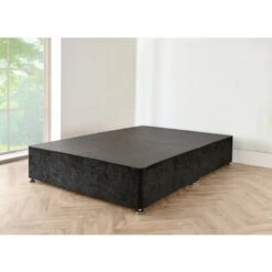 2FT6 Black Crushed Velvet Divan Bed Base