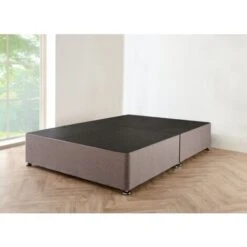 4FT Charcoal Chenille Divan Bed With No Mattress, No Hb And 0 Drawers