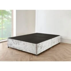 5FT Grey Suede Divan Bed Base