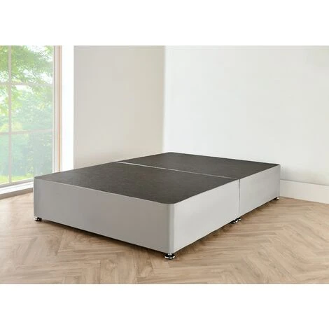 5FT Grey Suede Divan Bed Base - Image 2