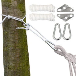 Fastening For Hammock XXL Binding Rope 6 M Weight Bearing Capacity 190 Kg Complete Kit Incl Carabiners And Length Adjusters