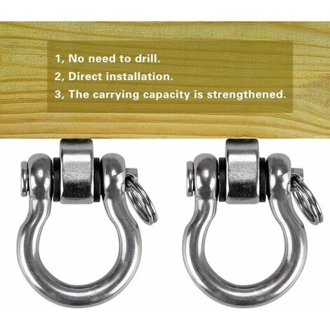 Pieces Screw Hook, Heavy Duty 304 Stainless Steel 180° Ceiling Hook For Indoor Outdoor Playground Yoga, Hammock, Rope, Swing, Hanging Chair, Punching Bag, Max 450kg