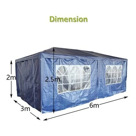 BIRCHTREE Gazebo PE 3X6M PEG02 Blue - Image 5