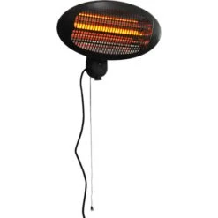 Outsunny 2kW Patio Heater Garden Wall Mount Electric Aluminium 3 Power Setting