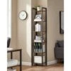 Songmics VASAGLE 6-Tier Bookshelf, Bookcase, Shelving Unit, For Office, Study, Living Room, Bedroom, 30 X 40 X 187.5 Cm, Industrial, Rustic Brown And Black LLS101B01