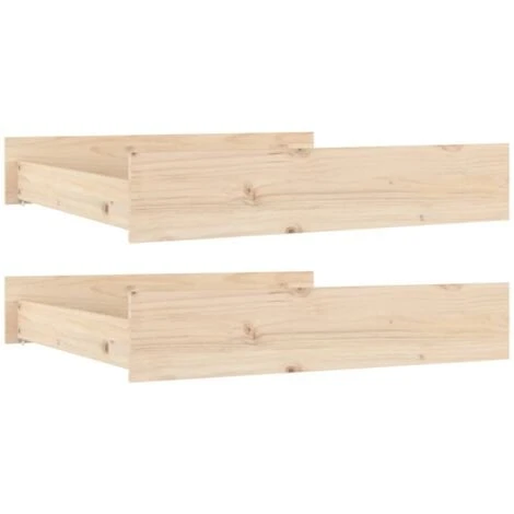Bed Drawers 2 Pcs Solid Wood Pine VidaXL