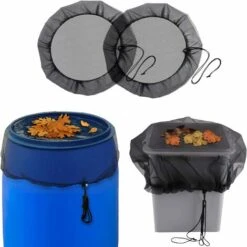 Pcs Rain Barrel Net, Rain Barrel Protection Net With Drawstring, Adjustable Rain Net, Protection Against Mosquitoes And Leaves 80cm