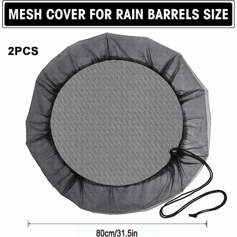 Pcs Rain Barrel Net, Rain Barrel Protection Net With Drawstring, Adjustable Rain Net, Protection Against Mosquitoes And Leaves 80cm - Image 2
