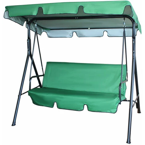 210D Replacement Canopy For Garden Swing Seat Waterproof Canopy Swing Canopy Replacement Sun Shade Swing Garden Anti-UV (Green, 164×114×15cm)-three Plac - Image 2
