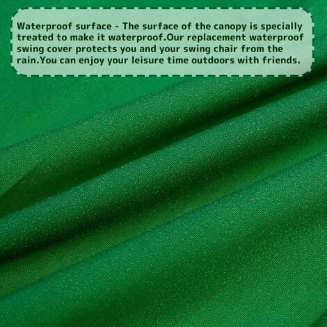 210D Replacement Canopy For Garden Swing Seat Waterproof Canopy Swing Canopy Replacement Sun Shade Swing Garden Anti-UV (Green, 164×114×15cm)-three Plac - Image 3
