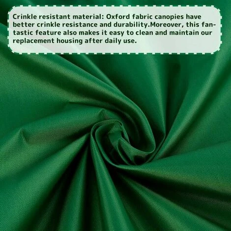 210D Replacement Canopy For Garden Swing Seat Waterproof Canopy Swing Canopy Replacement Sun Shade Swing Garden Anti-UV (Green, 164×114×15cm)-three Plac - Image 4