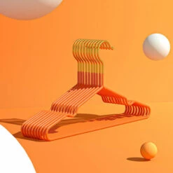 20 Pack Bold Non-slip Hanger, Hangers With Tie Organisers, 3.2 Mm Thick, Space Saving, 40 Cm Long, For Coats, Jackets(orange)