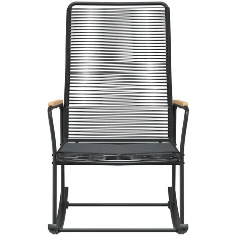 Garden Rocking Chair Black 59x79.5x104 Cm PVC Rattan VidaXL - Image 4