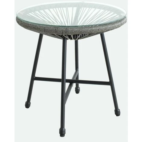 Evre Goa Acapulco Styled Garden Furniture Set Bistro Patio Indoor Outdoor Pebble Grey - Image 4