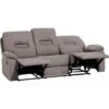 Modern Fabric Recliner Sofa Manual Reclining Padded 3 Seater Beige Bergen