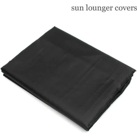 2 Pack Outdoor Sun Lounger Deck Chair Cover 210D Waterproof Dustproof Oxford Fabric Sunbed Cover Garden Patio Furniture Protector Cover Black 200704068cm - Image 2