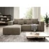 Stripes Jumbo Cord Left Hand Facing Corner Sofa Bed - Beige