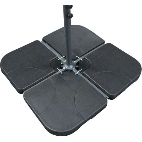 3m LED Banana Garden Parasol Sun Shade Patio Hanging Umbrella Cantilever With Base Cover Wine Red - Image 4