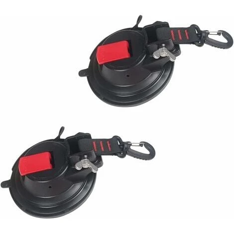 Rose 2 X Heavy Duty Suction Cups - Large Suction Cup With 360° Swivel Hook, For Motorhome Side Awning
