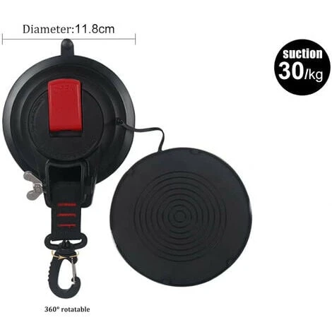 Rose 2 X Heavy Duty Suction Cups - Large Suction Cup With 360° Swivel Hook, For Motorhome Side Awning - Image 2