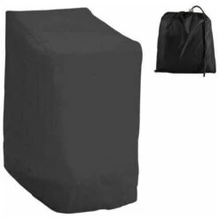 Garden Chair Cover 210D Waterproof Oxford Fabric, Stackable Armchair Cover, Weatherproof Outdoor Chair Cover With Armrests 120x65x65x80cm (Black)