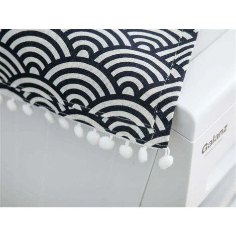 Cover For Washing Machine, Dust, Oil, Dryer, Top Loading, With Side Storage Pockets, Cotton, Linen, Kitchen, Refrigerator, Appliance Protector (Navy Herringbone) - Image 5