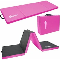 Eyepower XL Folding Sport Mat 180x60x5cm For Fitness Workout Gymnastics Pink