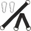 Swing Hanging Straps, 2 PCS Adjustable Tree Swing Straps With 2 PCS Zinc Alloy Carabiners Holds Up 1000 Lbs, Hammock Straps Kit For Tree Swing Seat, Hammock, Plank (Black, 25CM)