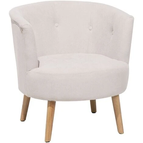 Modern Low Back Fabric Tub Accent Chair Living Room Off-White Odenzen